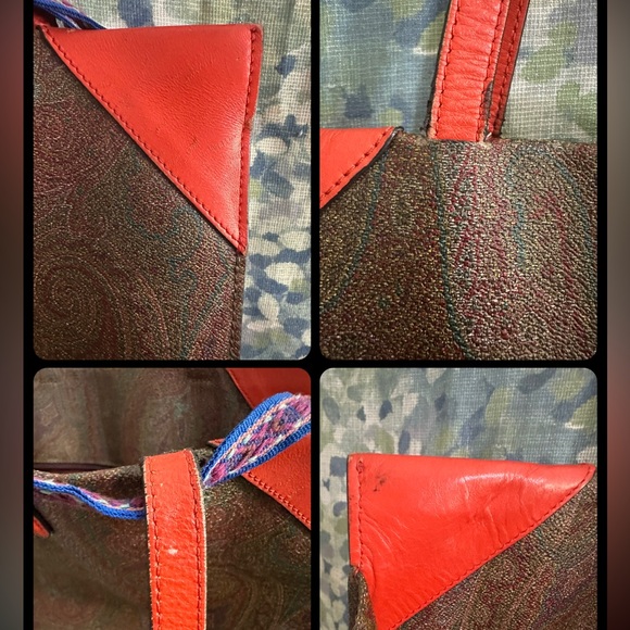 Etro Paisley Jacquard Leather Tote Bag - Picture 10 of 11